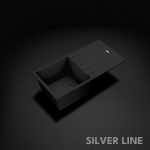 German Quartz Single Bowl Kitchen Sink with Drain Board - Starry Night (40" x 20" x 9") - main product image