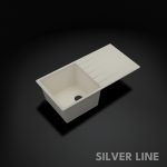 German Quartz Single Bowl Kitchen Sink with Drain Board - Ivory (40" x 20" x 9") - main product image