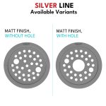 Round Floor Drain (5" x 5") | SS 304 | Matt Finish | For Bathroom, Kitchen, Balcony - Silver Line — Without Pipe Hole - variants