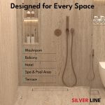 Tile Insert Shower Drain Channel | 304 Stainless Steel | Invisible Shower Channel with Cockroach Trap - Silver Line — 24" x 4" / Side Hole - lifestyle