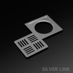 Square Floor Drain (5" x 5") | SS 304 | Matt & Gloss Finish | For Bathroom, Kitchen, Balcony - Silver Line — Matt / Without Pipe Hole - main product image