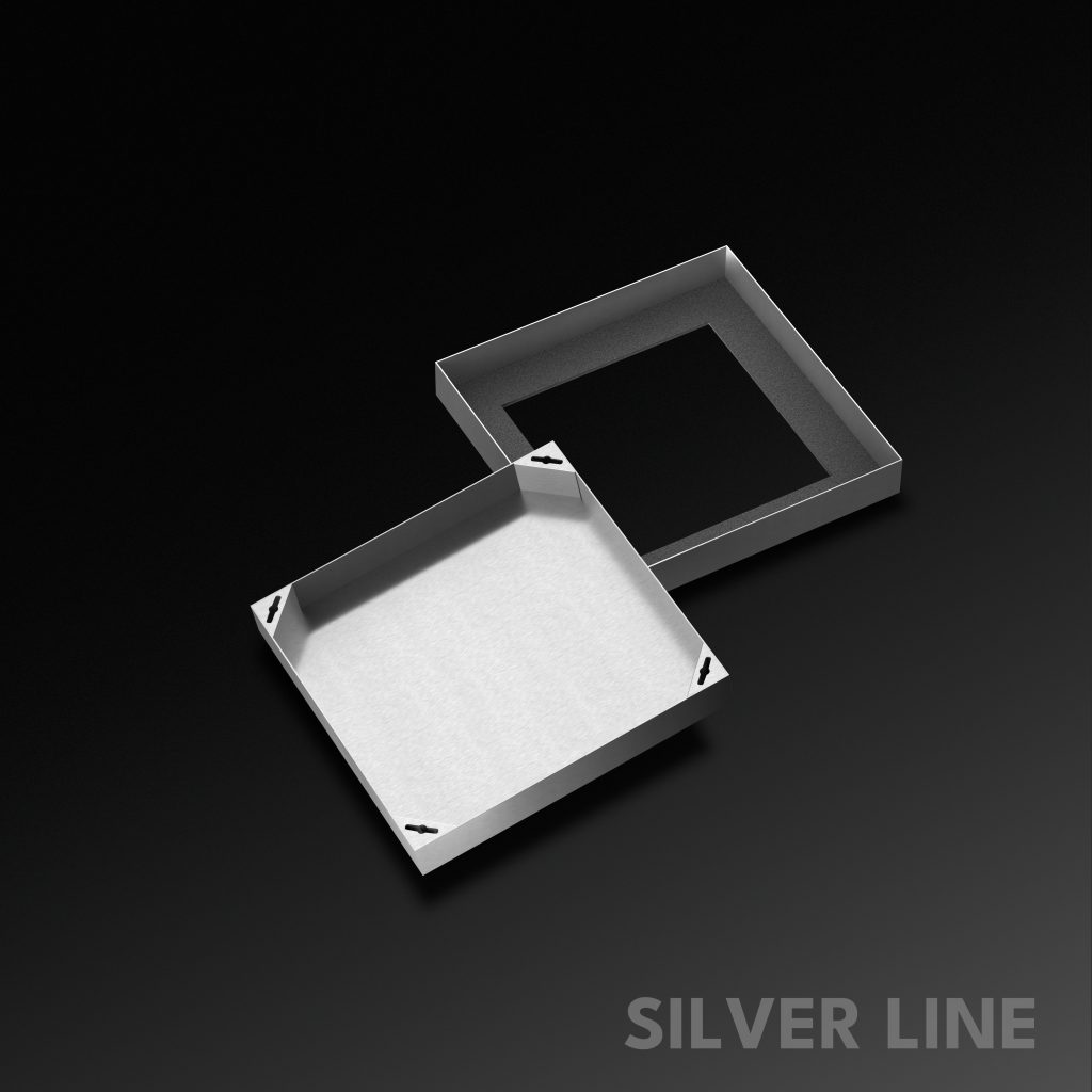 Recessed Manhole Cover (14" x 14") | SS 304 - Heavy Duty with Tile/Marble Insert for Indoor & Outdoor Use - Silver Line - main product image