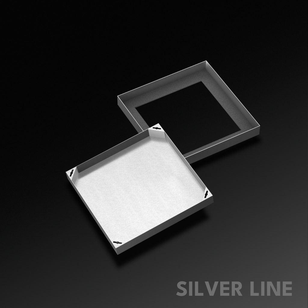 Recessed Manhole Cover (16" x 16") | SS 304 - Heavy Duty with Tile/Marble Insert for Indoor & Outdoor Use - Silver Line - main product image