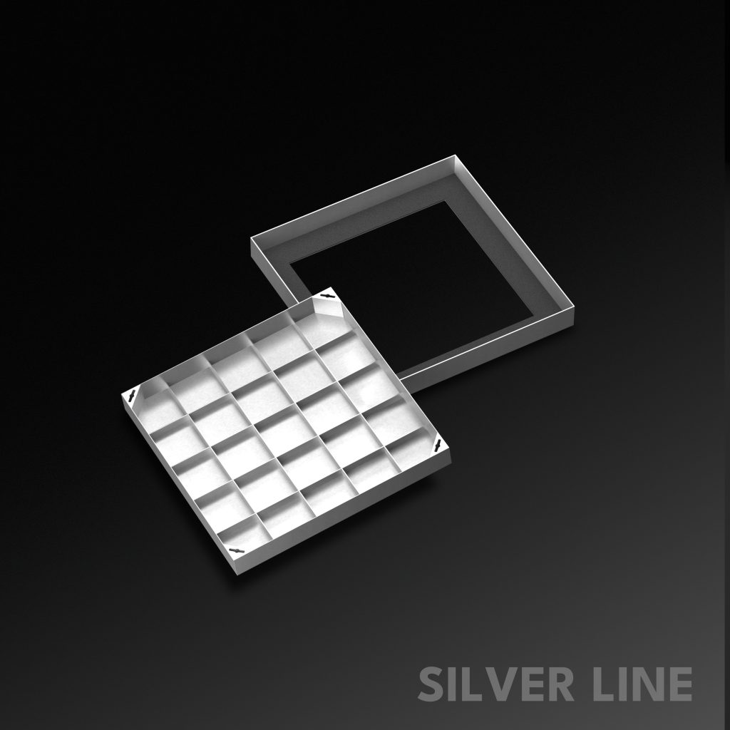 Recessed Manhole Cover (20" x 20") | SS 304 - Heavy Duty with Tile/Marble Insert for Indoor & Outdoor Use - Silver Line - main product image