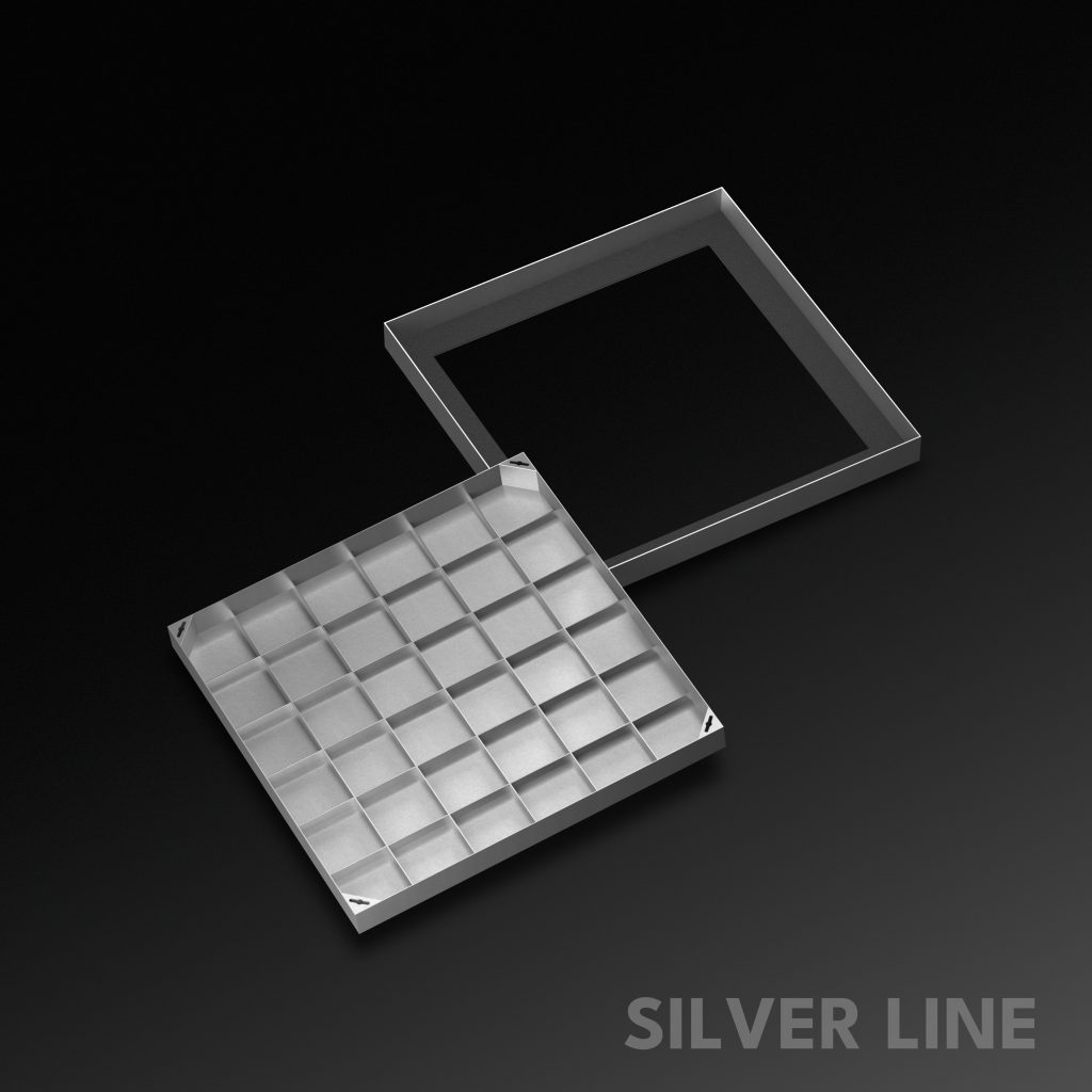 Recessed Manhole Cover (26" x 26") | SS 304 - Heavy Duty with Tile/Marble Insert for Indoor & Outdoor Use - Silver Line - main product image