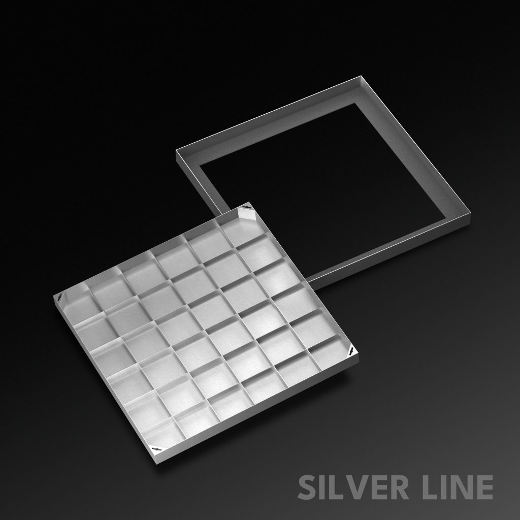 Recessed Manhole Cover (30" x 30") | SS 304 - Heavy Duty with Tile/Marble Insert for Indoor & Outdoor Use - Silver Line - main product image