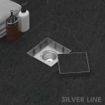 Tile Insert Floor Drain | 304 Stainless Steel | Invisible Drain with Cockroach Trap - Silver Line — 6" x 6" - main product image