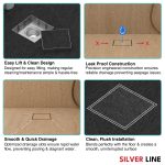 Tile Insert Floor Drain | 304 Stainless Steel | Invisible Drain with Cockroach Trap - Silver Line — 6" x 6" - features