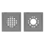 Square Cut Design Floor Drain (6" x 6") | SS 304 | Matt Finish | For Bathroom, Kitchen, Balcony - Silver Line — Without Pipe Hole - product view