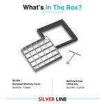 Recessed Manhole Cover (20" x 20") | SS 304 - Heavy Duty with Tile/Marble Insert for Indoor & Outdoor Use - Silver Line - box contents