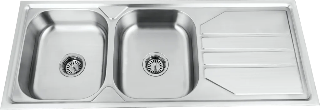 1200x480 mm Double Bowl Kitchen Sink with Drainboard - main product image