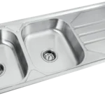 1200x480 mm Double Bowl Kitchen Sink with Drainboard - product image 2