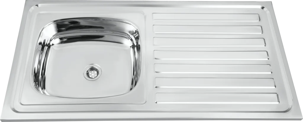 40x20 Single Bowl Kitchen Sink with Drainboard - main product image