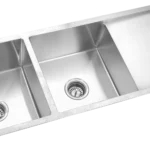 10009B - Handmade Double Bowl Kitchen Sink With Drainboard