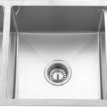 10009B - Handmade Double Bowl Kitchen Sink With Drainboard — view 2