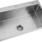 10030 - Handmade Single Bowl Kitchen Sink With Faucet Deck — view 2