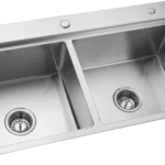 10042 - Handmade Double Bowl Step Kitchen Sink — view 2