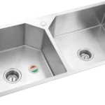 10043 - Handmade Double Bowl Kitchen Sink With Centre Tap Hole — view 2